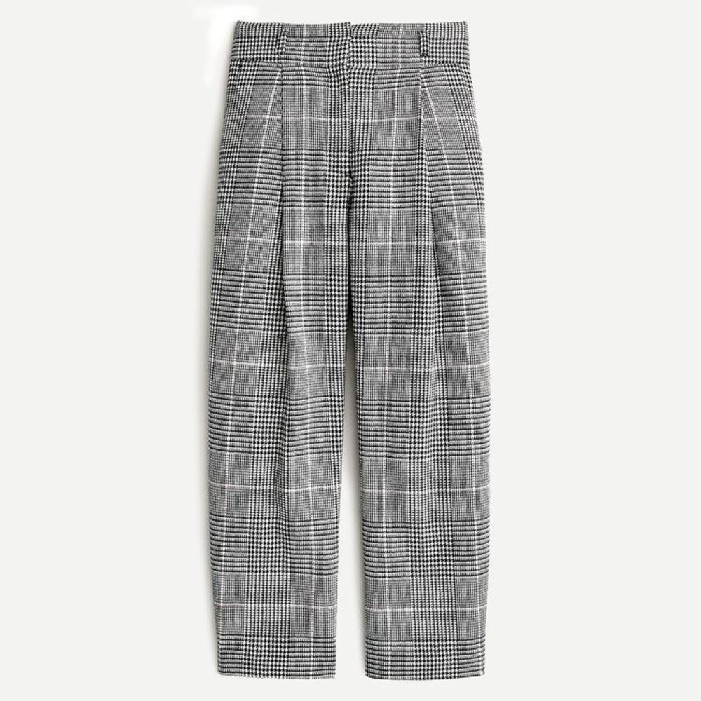 J. Crew High-rise tapered pant in Glen plaid size 00